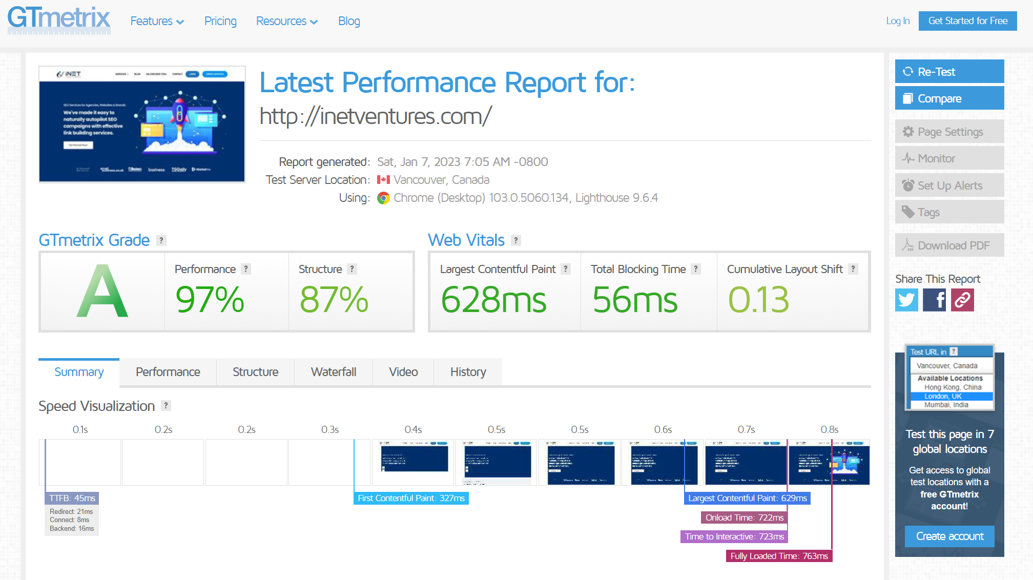 How to test with mobile devices using GTmetrix